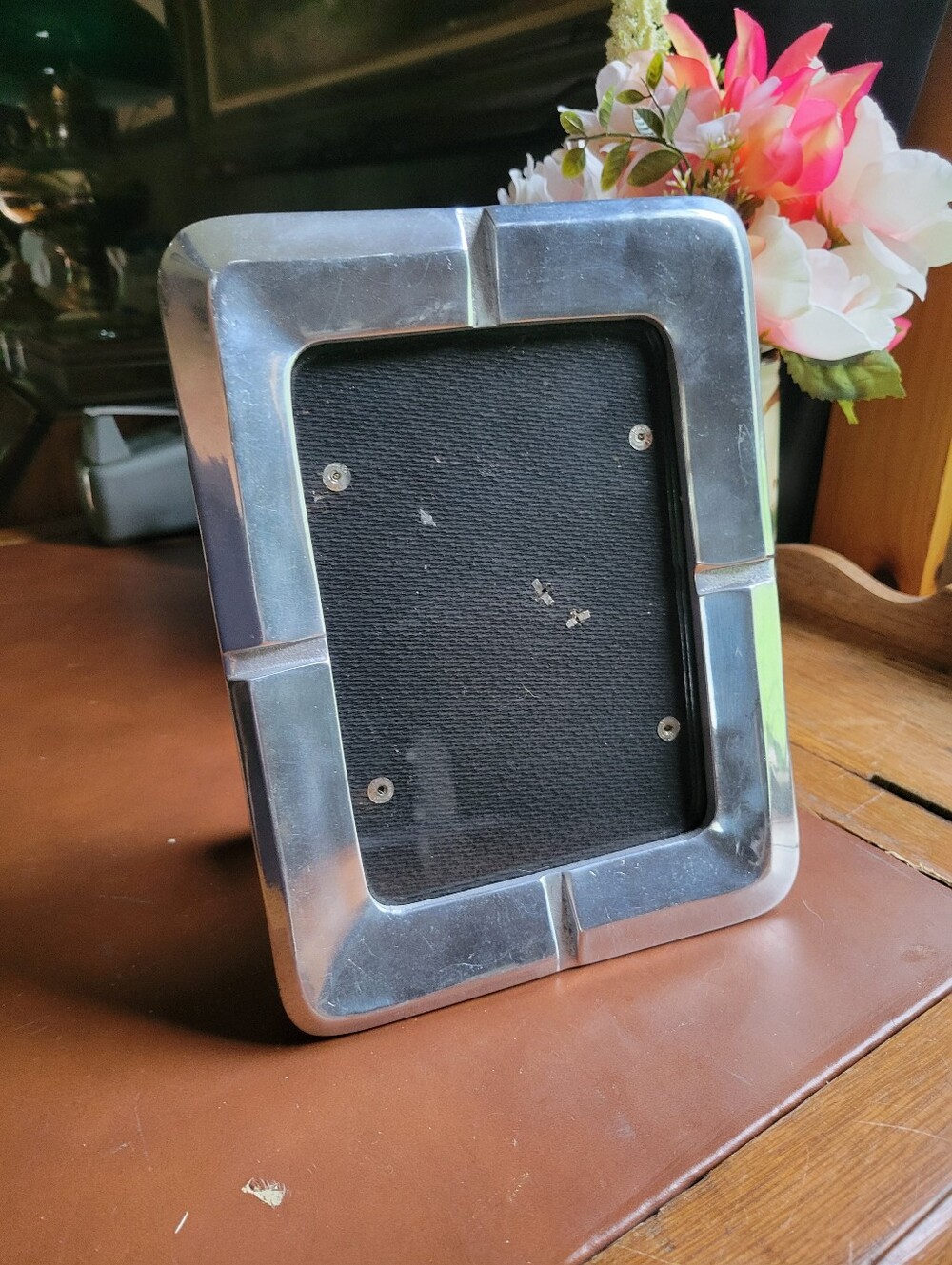 Metal Pewter? Heavy- 4x6 Picture Frame